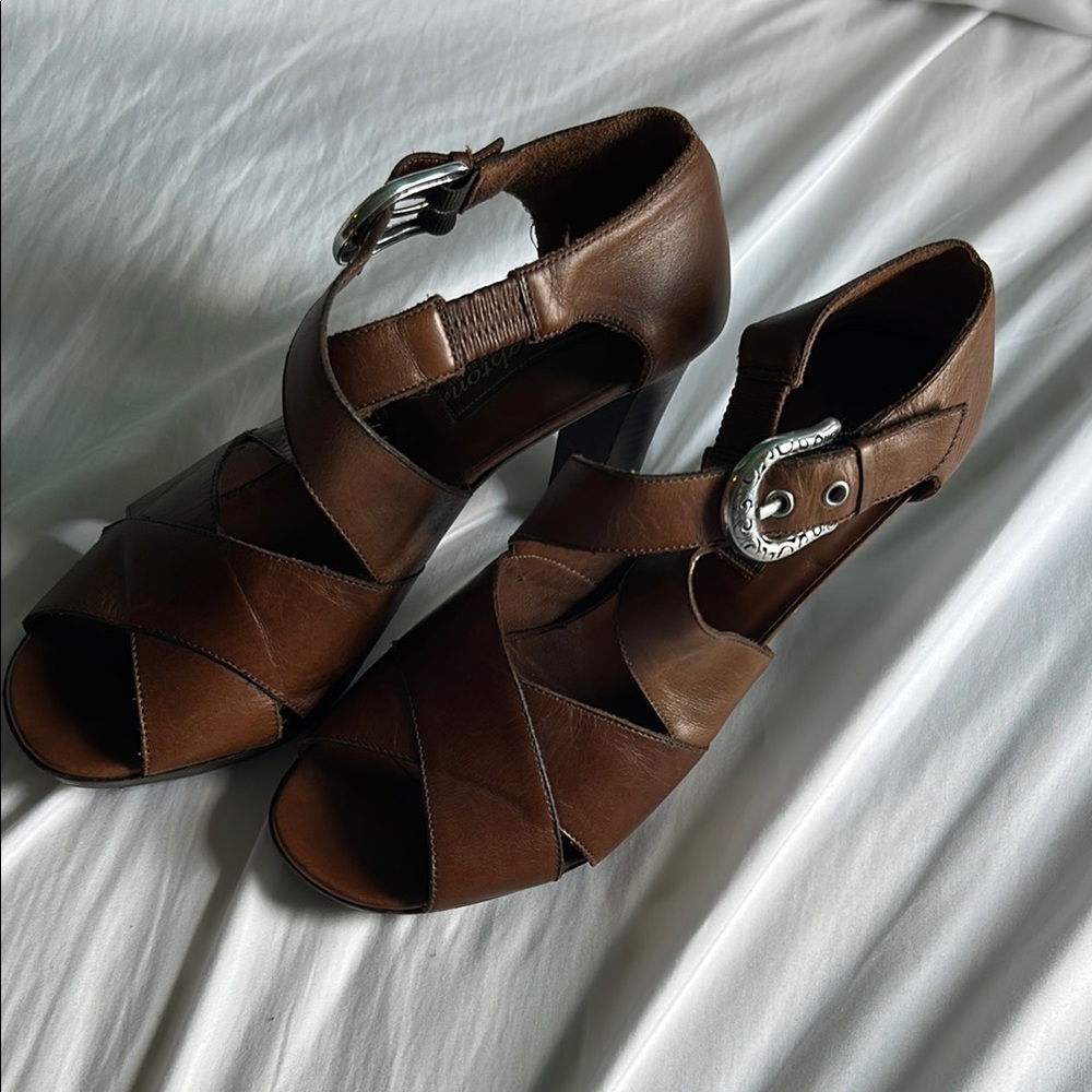 Brighton Brown Leather Heeled Sandals